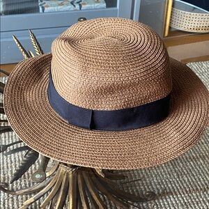 PARKHURST PAPER STRAW HAT WITH BLACK BAND